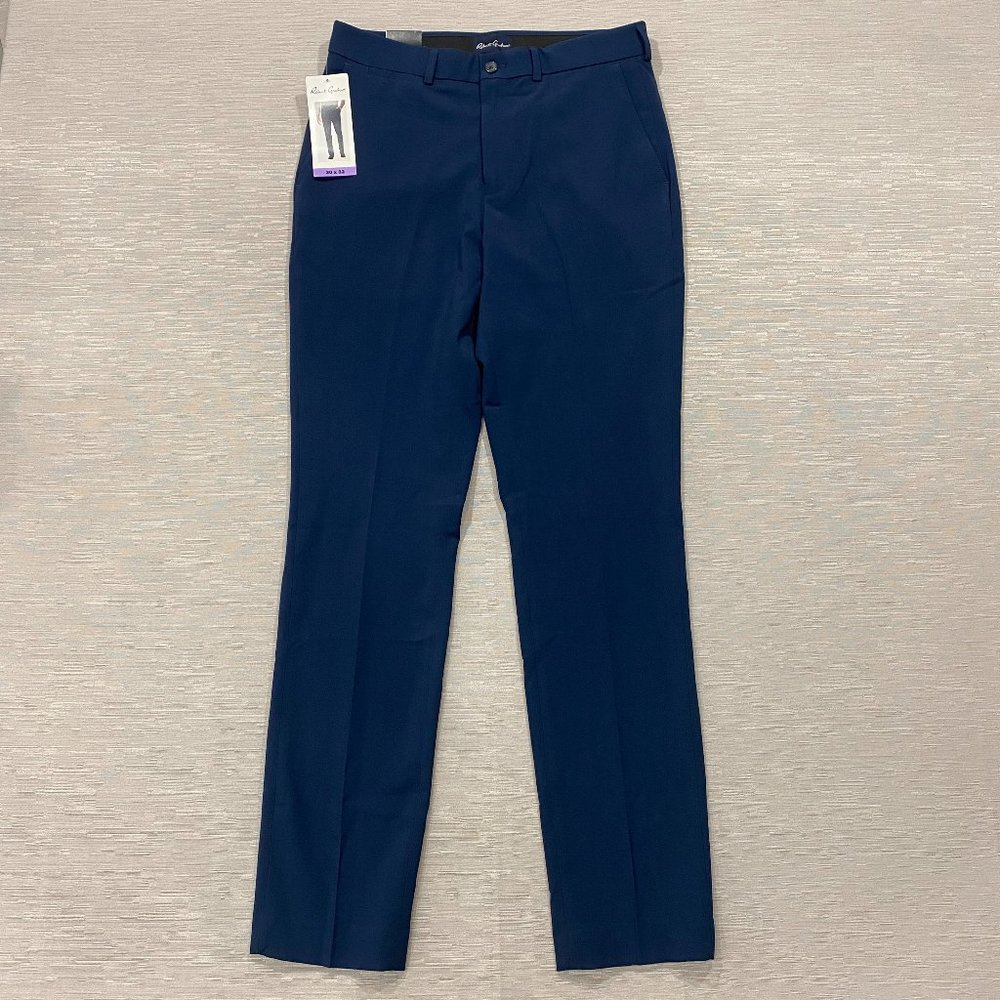 Robert Graham Blue Dress Pants Men's Size 30 x 32" Flat Front Casual Business